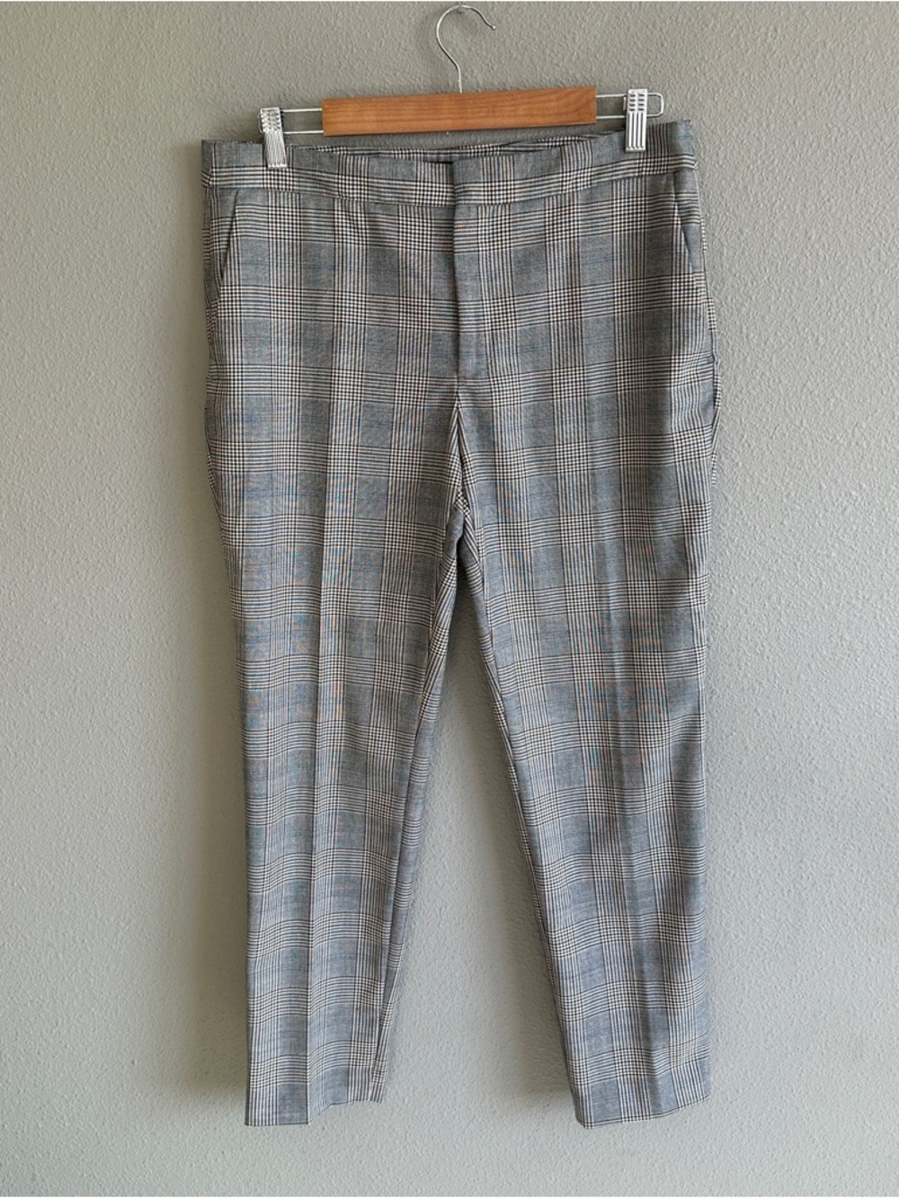 Zara Gray Tan Plaid Trouser Pants 8